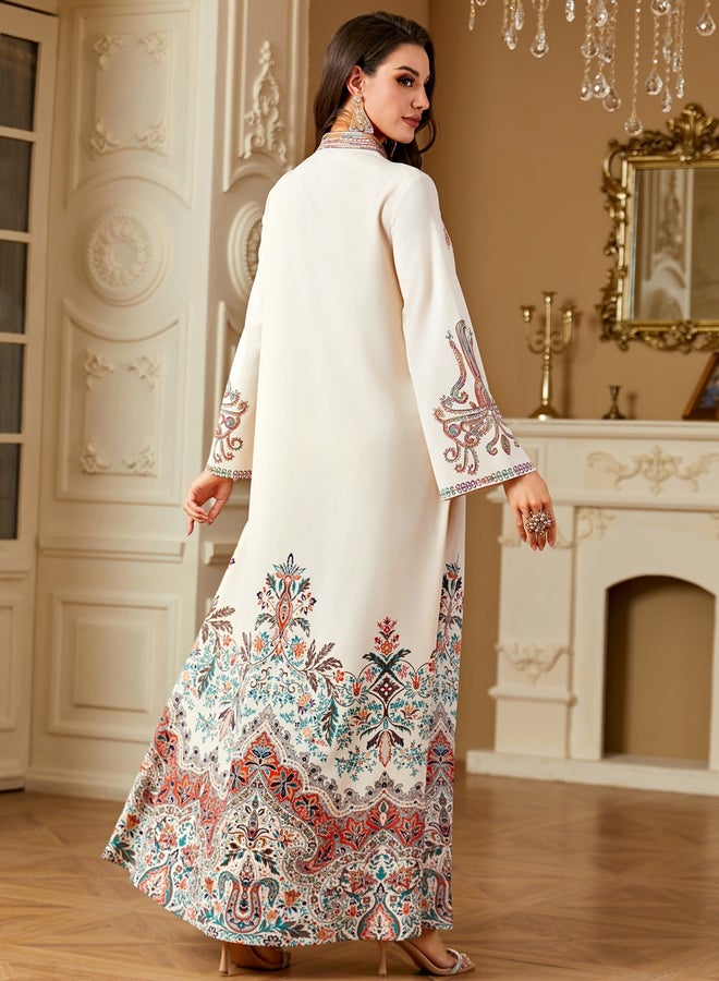 Take Two Women Graphic Print Detail Long Sleeve Jalabiya - Image 3